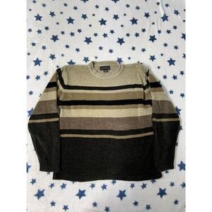 Croft & Barrow Men's Striped Crewneck Sweater Size L Multi Stripe Fall